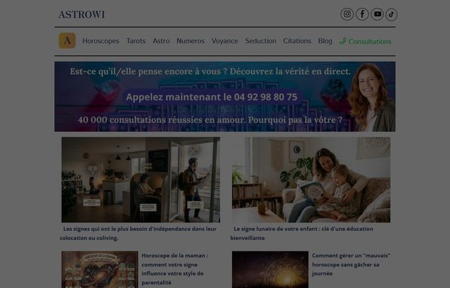 Page d'accueil d'astrowi.com