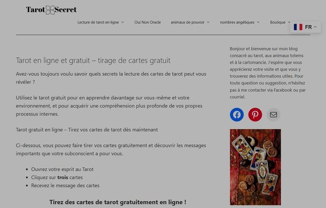 Page d'accueil de tarot-secret.com